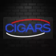 Cigars Sign for Business Displays | LED Flex Neon | 32"W x 13"H x 1"D