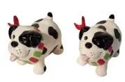 White Spotted Dog Salt & Pepper Set Large Ceramic Kitchen Tableware Decor