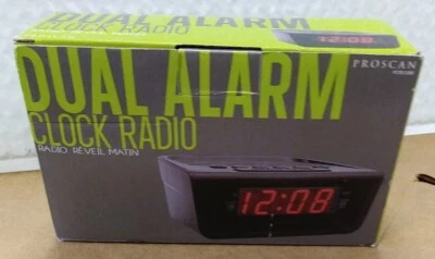 Proscan Dual-Alarm Clock Radio LED Display new