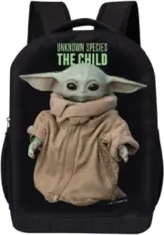 MOCHILA MANDALORIANA NEGRA DE STAR WARS DE 18 PULGADAS