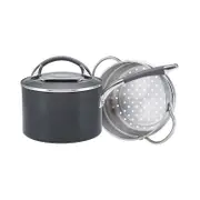 Anolon Endurance+ 18cm/2.8L Aluminium Saucepan w/ Steamer Round - Grey