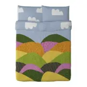 NOS DISCONTINUED IKEA Glasort Kulle Full Queen Duvet Cover 2 Pillowcase Bed Set