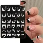 French Line Nail Stamping Templates - Geometric Shapes Floral Stamp Stencil 1pcs