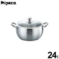 在飛比找PChome24h購物優惠-【米雅可 Miyaco】典雅316不銹鋼七層複合金湯鍋 24