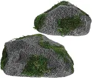 2pcs Realistic Faux Stone Foam Rocks for Landscaping Stage Props Aquarium Decor Lightweight Versatile Decorative Rocks for Outdoor Use