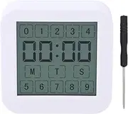 Multifunctional Digital Timer with Countdown Clock, Temperature and Humidity Display, Touchscreen LCD, Long Lasting Battery Life, Air Comfort Indicator