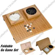 Wooden Weiqi Baduk Game Set Folding Go Chess Board Professional Educational Toy