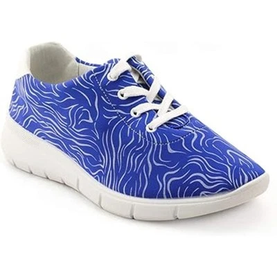 ARCOPEDICO L76 F91 Ly Ux029 Blue Tn White Printed Lace-Up Sneakers 37 US6.5 NIB