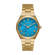 Michael Kors Lennox Three-Hand Gold-Tone Stainless Steel Watch MK7460 Yellow Gold