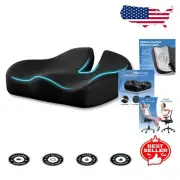 Ergonomic Memory Foam Cushion for Office Chairs - Sciatica & Pressure Relief