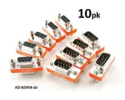 10-PACK DB9 Mini NULL MODEM Male/Female Data Transfer Adapter, AD-N04M-10