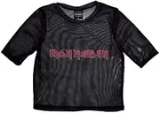 [Rock Off officially licensed products] Iron Maiden Band Logo Mesh Crop Top