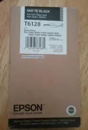10-2014 NEW GENUINE EPSON T6128 MATTE BLACK INK 220ml STYLUS PRO 7800 9800