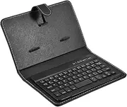 Portable Bluetooth Keyboard, Folding Bluetooth Keyboard, Wireless Keyboard with PU Leather Case for Android, IOS, Windows Devices, Tablets, Smartphones, Detachable with Kickstand