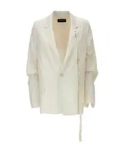 Ann Demeulemeester Renske Single-Breasted Blazer IT44 White