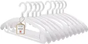 Trrcylp 10 Pack Heavy Duty Hangers Plastic 25 lb Capacity Swivel Hook Clothes Hanger Wide Shoulder Non Slip Thick Coat Hanger (White)