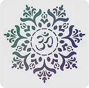 FINGERINSPIRE Large Flower Painting Template 12"x12" White Mandala Flower Stencil Template Reusable Plastic Stencil for Floor Wall Tile Stencils Painting