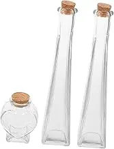 Ciieeo 3Pcs Glass Drift Bottle Set with Cork Lid Wedding Sand Ceremony DIY Craft Container Glass Wishing Bottles for Unique Decorations