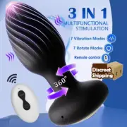 Rotation Vibrating Anal Butt Plug Vibrator Remote Control Sex Toys For Men Women