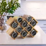 Bamboo Spice Storage Spice Rack Organizer Seasoning Stand Shelf +10 Spice Jar AU