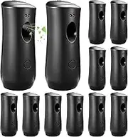 12 Pack Automatic Air Freshener Spray Dispenser,Wall Mounted or Free Standing Auto Freshener Dispenser Aerosol Sprayer for Hotel Office Living Room Bathroom Commercial Place,Black