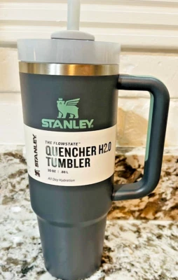 ☘☘Stanley Classic Charcoal/ Mint LTD Flowstate Quencher H2O Tumbler 30 oz. ☘☘