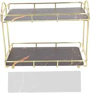 MUNEFE 2 Tier Cosmetic Organizer, Large Capacity Bathroom Countertop Rack, Countertop Standing Shelf with Partition for Bathroom Kitchen (Large 31x31.5cm)