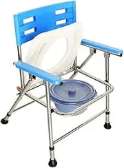 Foldable Commode/Shower Chair Folding Bedside Commodes Chair,Non-Slip Shower Chair,Portable Camping Toilet Chair,Height Adjustable,Convenient Toilet Alternative Toilet Alternative Chair