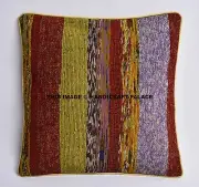 Indian Hand Woven Pillows Cushion Cover Vintage Jute Throw Boho Pillow case 16"