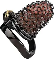 Hollow Perspective Short Mesh Stainless Steel Chastity Lock Men Bondage Masturbation Metal Arc Clasp Chastity Cage Sex Toy Men's Beginner Cage Penis Cock Cage