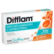 Difflam Lozenges Orange Sugar Free X 16