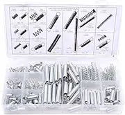 Glarks 200Pcs Zinc Plated Steel Spring Assortment Set Extension Compression Springs Drum Extension Tension Springs Pressure Assortment Kit for All Types of Home Repairs and DIY Projects