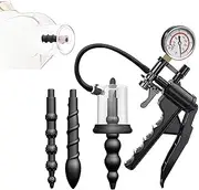 Anal Pump 3 Plug Piece Anal Plug with Vacuum Pussy Anal Pump Plug Anus Sucker Vagina Sucker Prostate Massager G-spot Anal Dildo SM Sex Toy