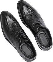 [Generic] New Men's Business Lace-Up Casual Shoes， Soft Leather Sole True Leather Breathable Rubber Outsole Male Footwear(9 US)