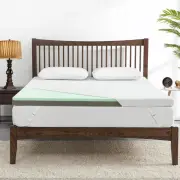 2 Inch Gel Memory Foam Mattress Topper, Medium Support, Non-Slip Design, Dual...