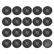 50Pcs Wooden Buttons 25mm 4 Hole Round Wood Sewing Button Craft, Black