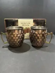 Tarnished Diamond 20oz Copper Moscow Mule Mugs Set of 2 w/ Recipe New