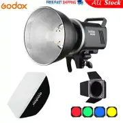 Godox MS300 Studio Strobe Flash with Reflector + BD-04 Barndoor +60*60cm Softbox