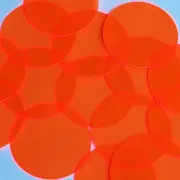 Round Vinyl Shape 2" Orange Go Go Fluorescent Edge Glow