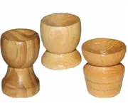 Set of 3 Sphere Stand Round Wooden Object Base Egg Ball Support Holder