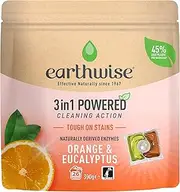 [Earthwise] Orange & Eucalyptus Laundry Washing Detergent Capsules, 26 Pack, 26 Washloads, Suitable for Front & Top Loader, Tough on Stains, 3in1 Powered Cleaning Action with Naturally Derived Enzymes