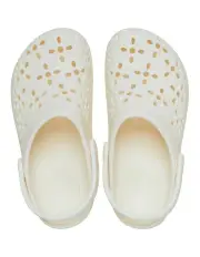 [Crocs] Classic Floral Cut Out Clog in Chalk