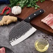 Chef Knife Forged Butcher Knife Bone Chopper Meat Cleaver Knife Kitchen Knife Set Chopping Knife Cooking Knife with Ergonomic Wood Handle, Kitchen Essentials Gift Box for Family
