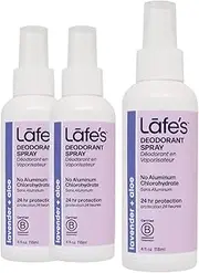 Lafe's Natural Body Care | Lavender & Aloe - Deodorant Spray (Soothe)| No Baking Soda, No Propylene Glycol and Clinically Proven 24 Hour Odor Protection; 3 Pack (4oz each)