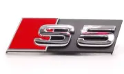 Audi S5 Hood Emblem Decal Front Bonnet Grille Badge Logo Chrome Silver Black (for: Audi)