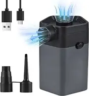 Portable Electric Air Pump, 6000pa with Nozzles for Inflatables and Air Mattresses, Cordless Handheld Inflatable Pump for Pools, Swimming Rings, Camping
