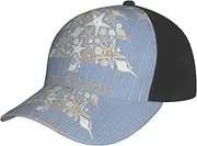 [EdWal] Seashell Christmas Print Fashion Hat Adjustable Baseball Cap Dad Hat Quick Dry Mesh Back Ball Caps for Men Women Black, Black, One size