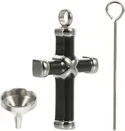 LIGHTAOTAO 1 Set Memorial Cremation Jewelry Pet Ash Box Pendant with Funnel Needle Unique Cross Design for Cherishing Loved Ones Practical Keepsake Necklace Kit