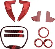 SFCPDDZYNE for Dodge Challenger Charger Durango 2015-2020 Steering Wheel Shift Paddle+Emblem Kit+Air Conditioner Switch CD Button Car Interior Stickers