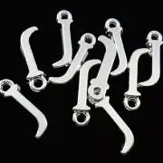 BULK 20 Letter J Alphabet Silver Tone Charms - SC2345